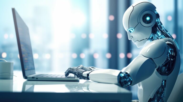 Chatbot robot assistant using computer for business