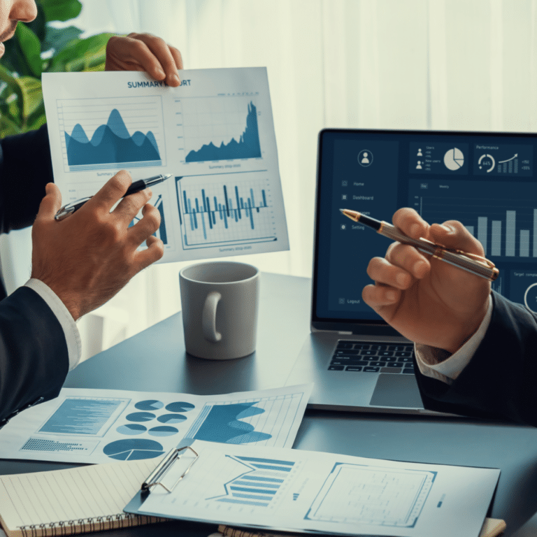 a sleek visual of data charts and ai-driven graphs representing analysis growth and competitive advantage
