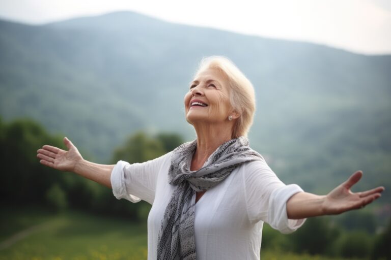 Older adults enjoying active, healthy aging with exercise and social connections outdoors